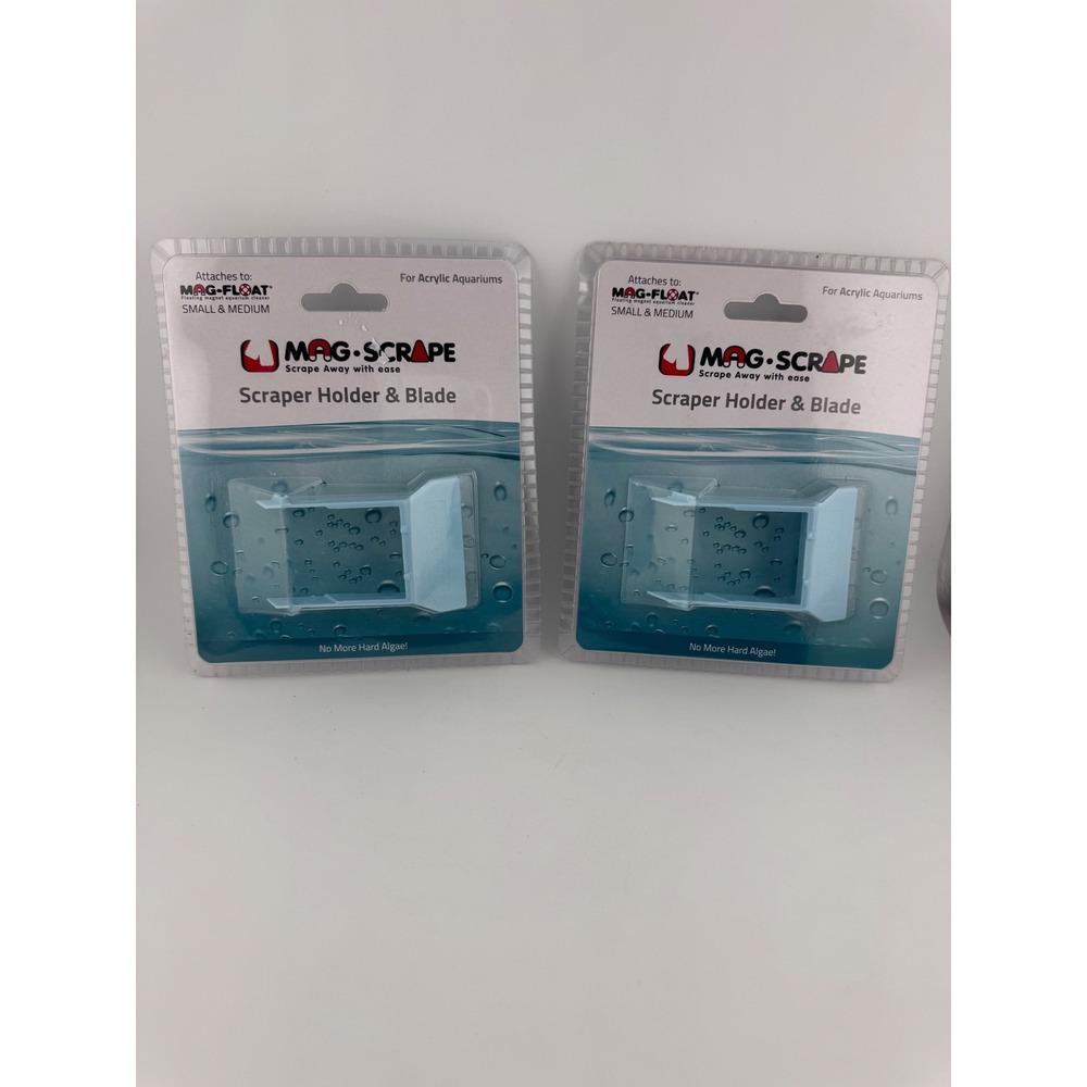 Set of 2 - MAG-SCRAPE‎ Small Medium Scraper Holder Blade for Acrylic Aquariums